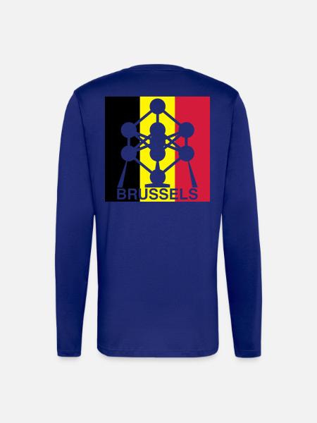 Brussels Atomium – Belgian Flag Square Icon - Longsleeve - made by SPREAD  - Iconic Blue