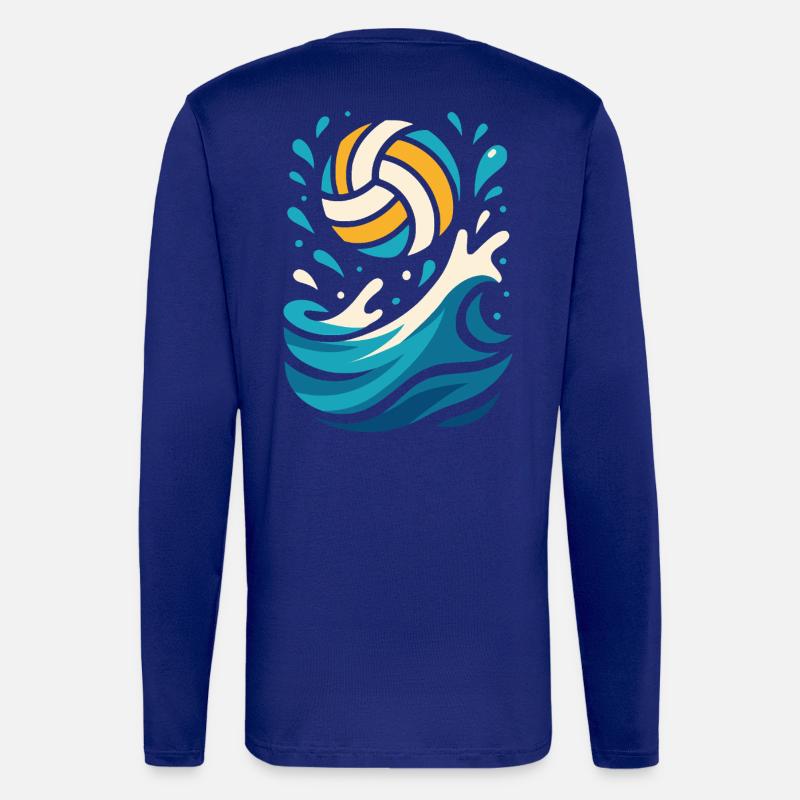 SuperSpike | Volley-ball Éclaboussures d’eau - Manches longues bio décontracté fabriqué en UE - Iconic Blue