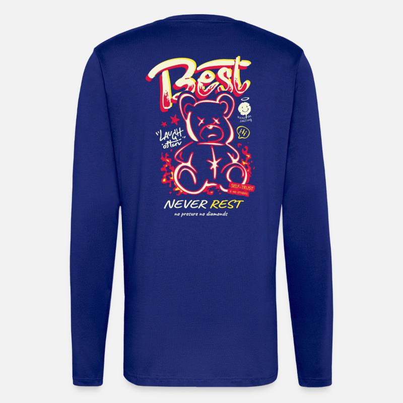 Best Never Rest Neon Teddy - Longsleeve - made by SPREAD  - Iconic Blue