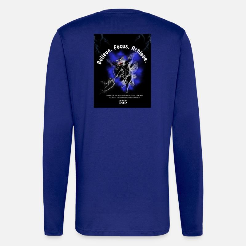 Back_andWhite_IllustrationT-HemdGlaubInSich Selbst - Langarmshirt - made by SPREAD  - Iconic Blue