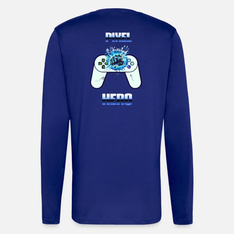 Pixel Hero - Retro Gaming Controller - Langarmshirt - made by SPREAD  - Iconic Blue