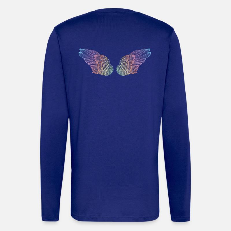 rainbow wings flight mode - Longsleeve - made by SPREAD  - Iconic Blue