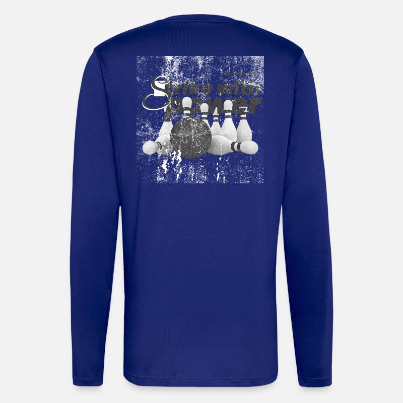 Power Strike Bowling Grunge - Longsleeve - made by SPREAD  - Iconic Blue