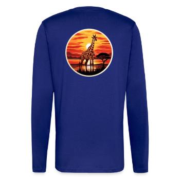 Giraffe Afrika Sonnenuntergang - Langarmshirt - made by SPREAD  - Iconic Blue - Hinten