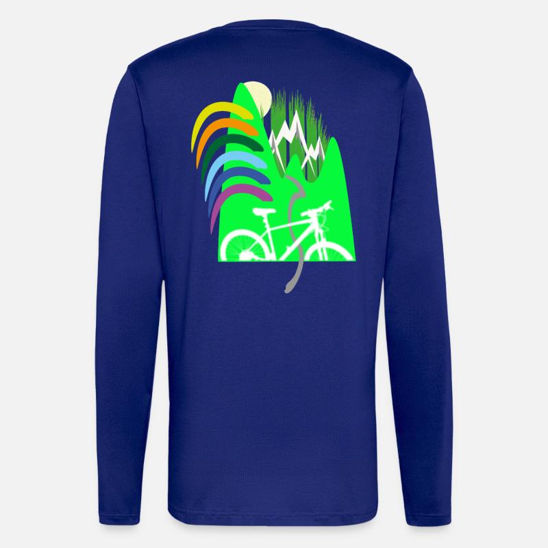 Cycle path mountains rainbow - Longsleeve - made by SPREAD  - Iconic Blue