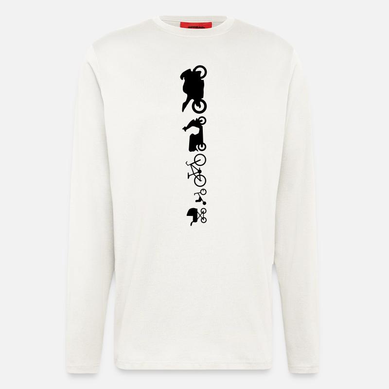 motorcycle evolution em582 - Longsleeve - made by SPREAD  - OFF WHITE