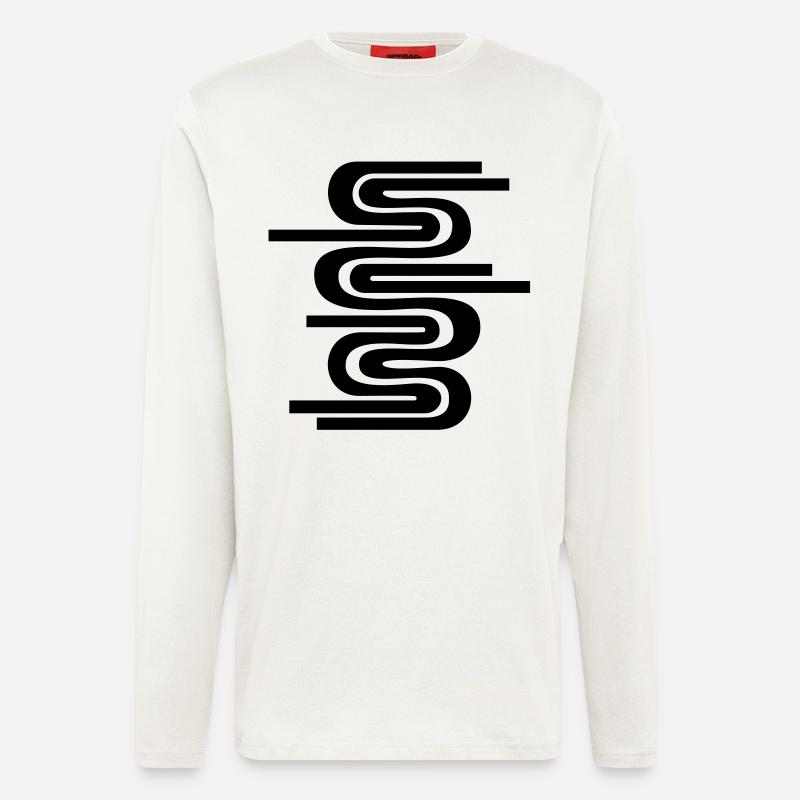 Abstract wave / 70s pattern - Longsleeve - made by SPREAD  - OFF WHITE