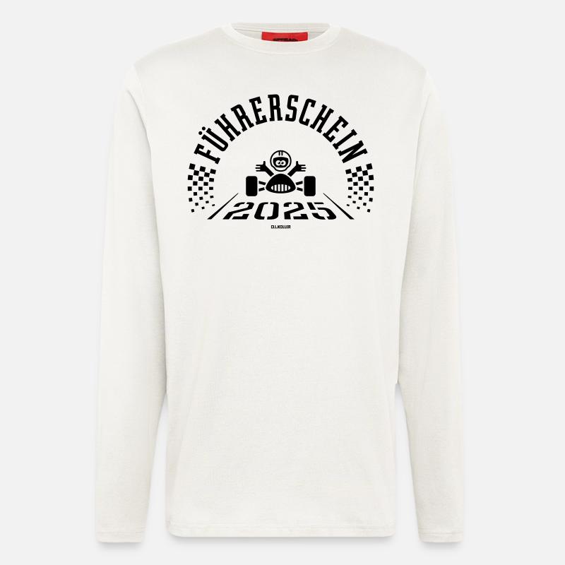 Führerschein 2025 (Fahranfänger / Black) - Langarmshirt - made by SPREAD - OFF WHITE