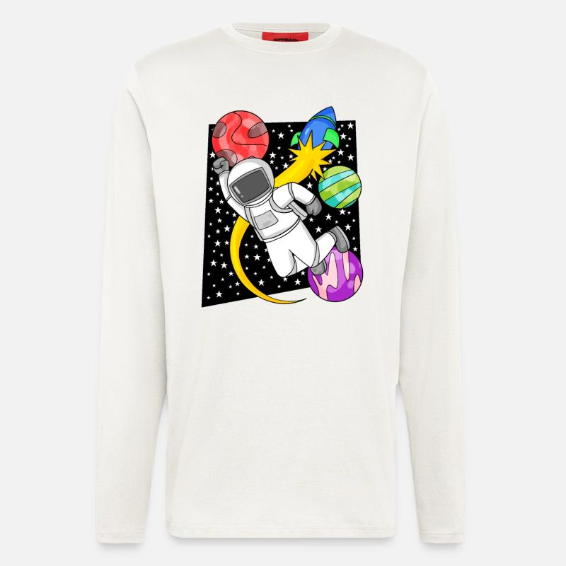 Astronaut Motif Outer Space - Longsleeve - made by SPREAD  - OFF WHITE
