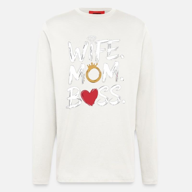 Ehefrau. Mama. Chefin. – Powerfrauen Geschenk - Langarmshirt - made by SPREAD  - OFF WHITE