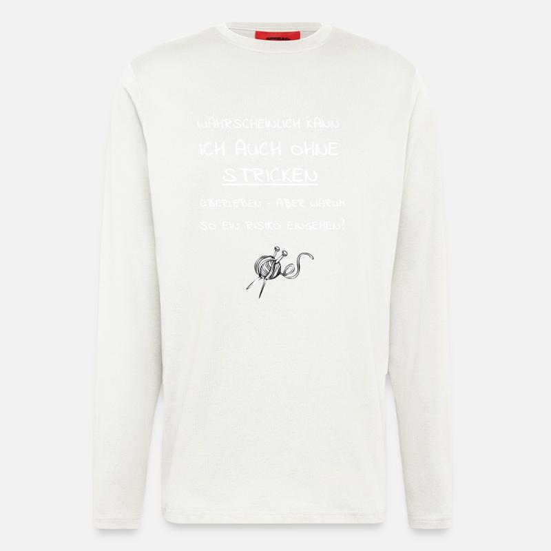 ohne STRICKEN leben - Langarmshirt - made by SPREAD  - OFF WHITE
