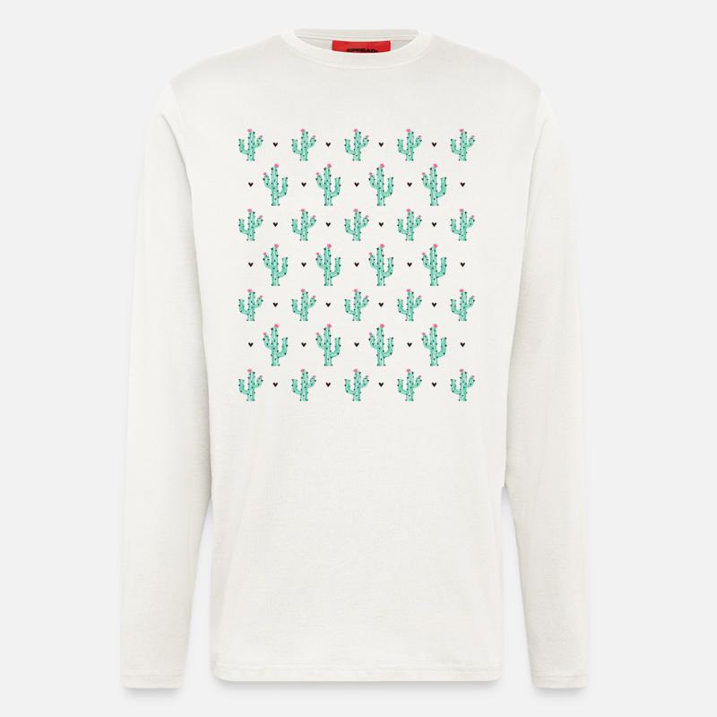 Cactus as a pattern - Longsleeve - made by SPREAD  - OFF WHITE