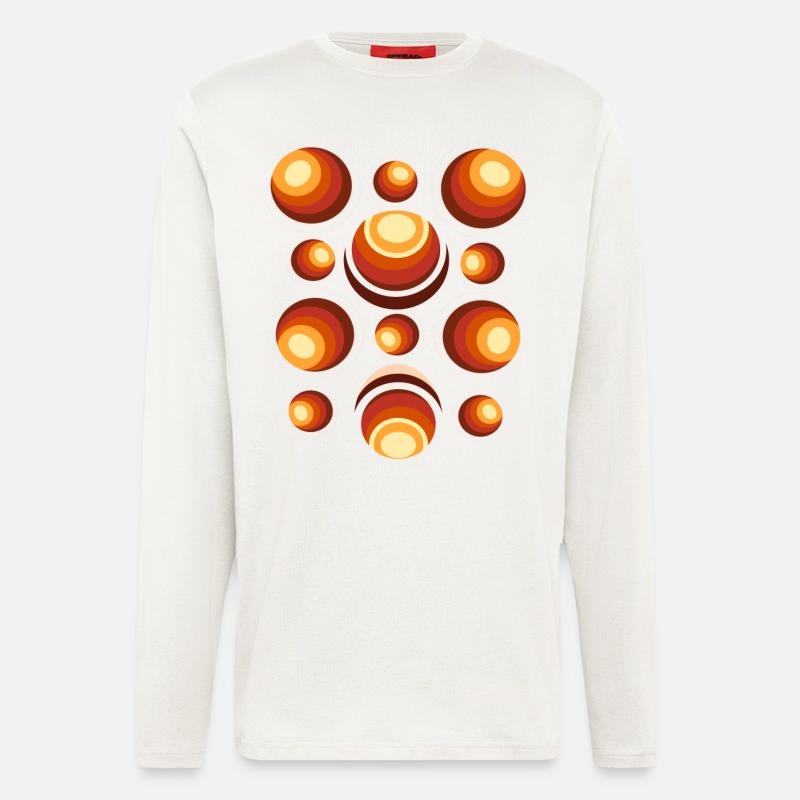 Retro Circle Pattern 70s Crescent - Longsleeve - made by SPREAD  - OFF WHITE