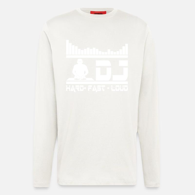 DJ EQUALIZER HARD FAST LOUD - Manches longues bio décontracté fabriqué en UE - OFF WHITE