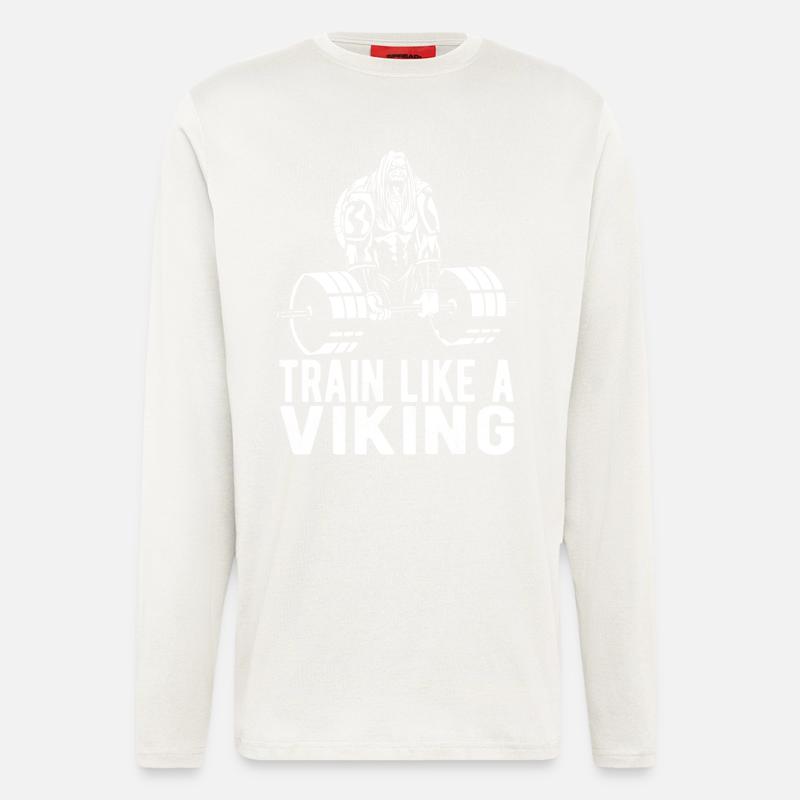Bodybuilder Wikinger - Langarmshirt - made by SPREAD  - OFF WHITE