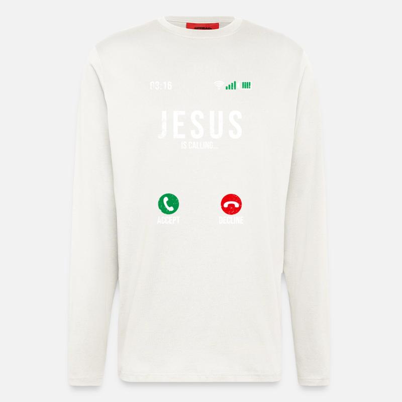Jesus is calling - Longsleeve - made by SPREAD - OFF WHITE