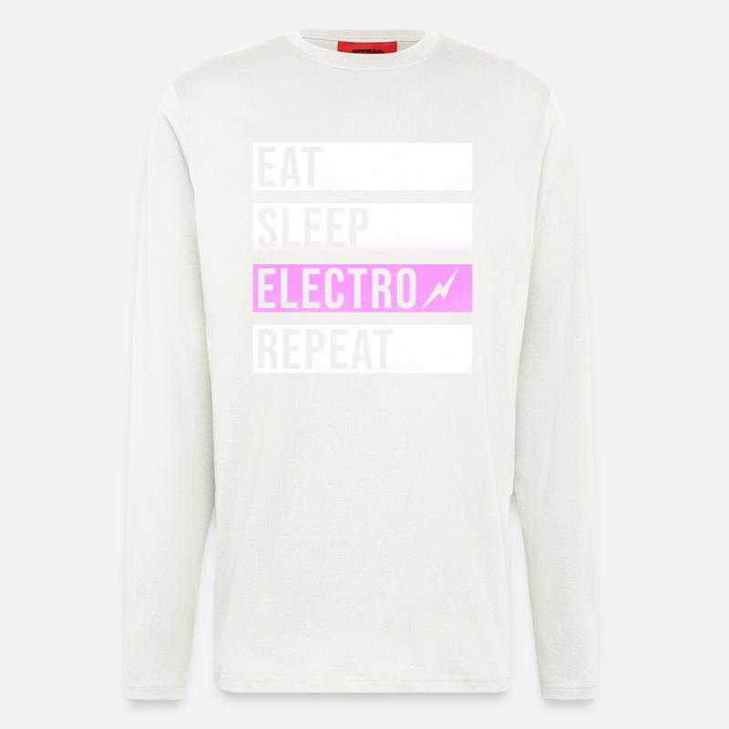 Techno Musik Electro Raver - Langarmshirt - made by SPREAD - OFF WHITE