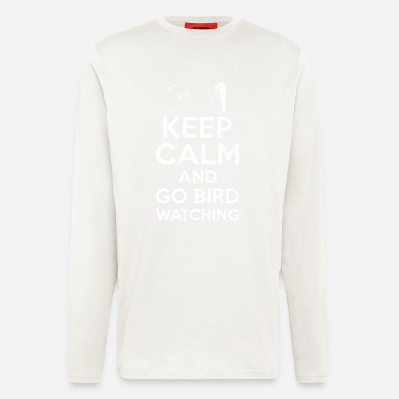Keep calm Bird Watching - Langarmshirt - made by SPREAD - OFF WHITE