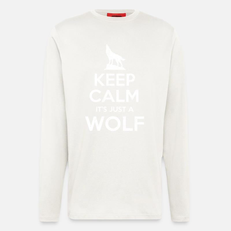 Wolf saying Keep calm Wolf - Longsleeve - made by SPREAD - OFF WHITE