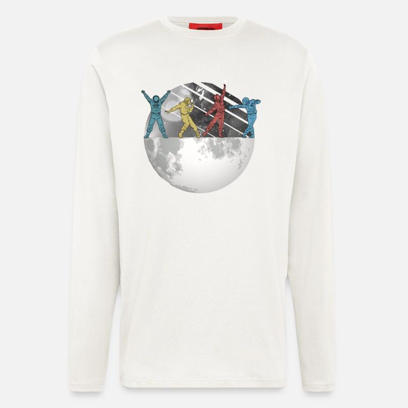 Astronaut Space Moon Space Retro - Longsleeve - made by SPREAD  - OFF WHITE