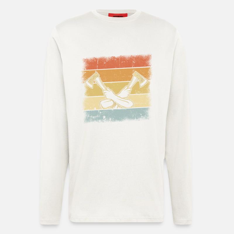 Cadeaux de bûcheron - Manches longues bio décontracté fabriqué en UE - OFF WHITE