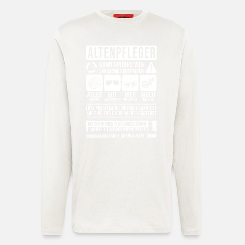 Altenpfleger Spruch lustig - Langarmshirt - made by SPREAD  - OFF WHITE