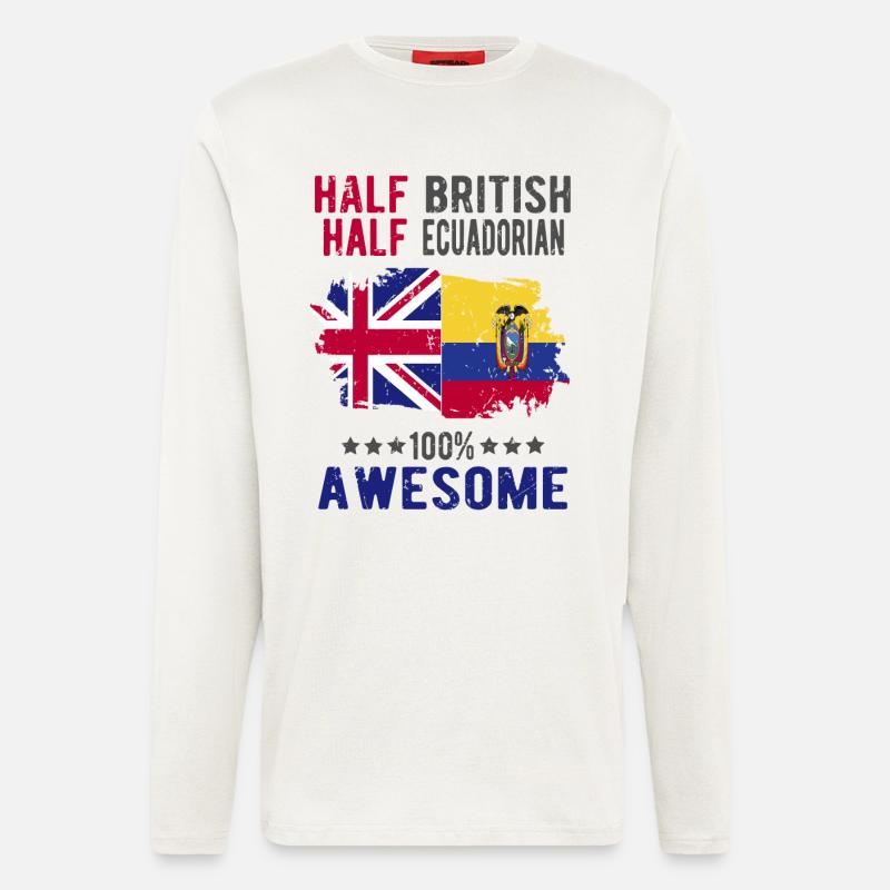 Halb Brite Halb Ecuadorianer - Langarmshirt - made by SPREAD  - OFF WHITE