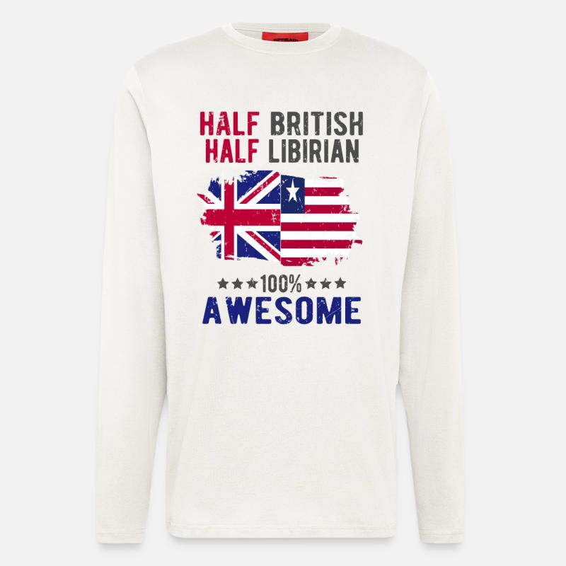 Halb Brite Halb Libyer - Langarmshirt - made by SPREAD  - OFF WHITE