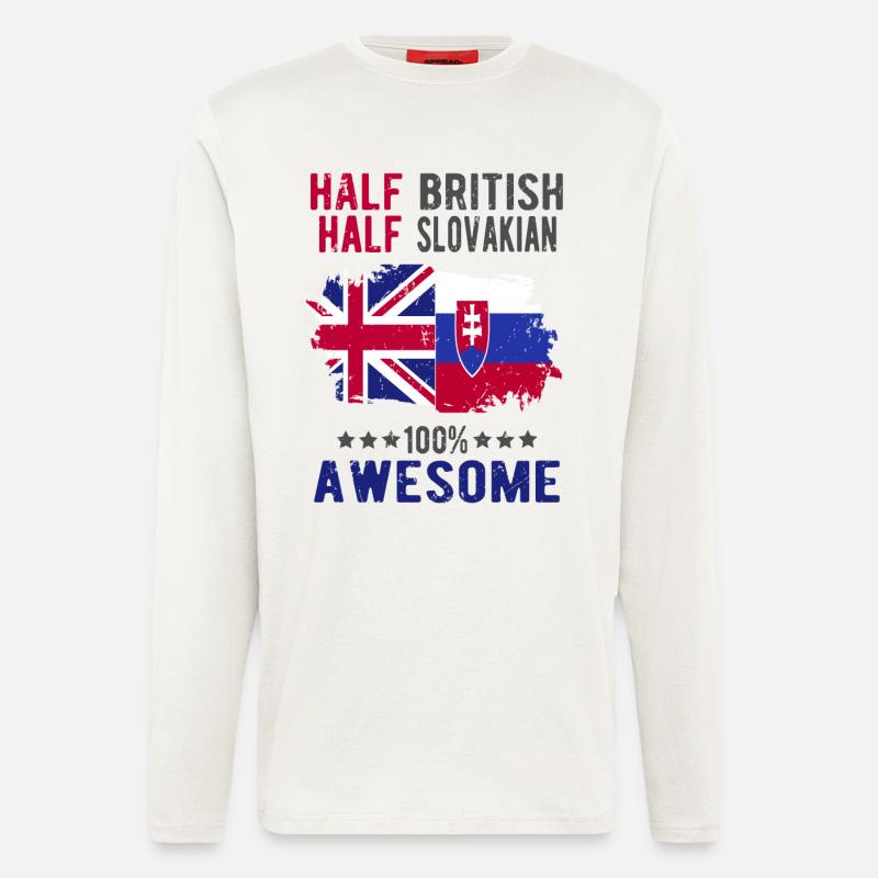 Half British Half Slovak - Longsleeve - made by SPREAD  - OFF WHITE