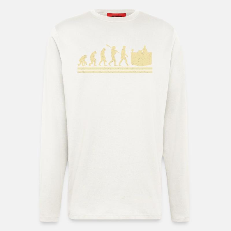 Évolution des réceptionnistes - Manches longues bio décontracté fabriqué en UE - OFF WHITE
