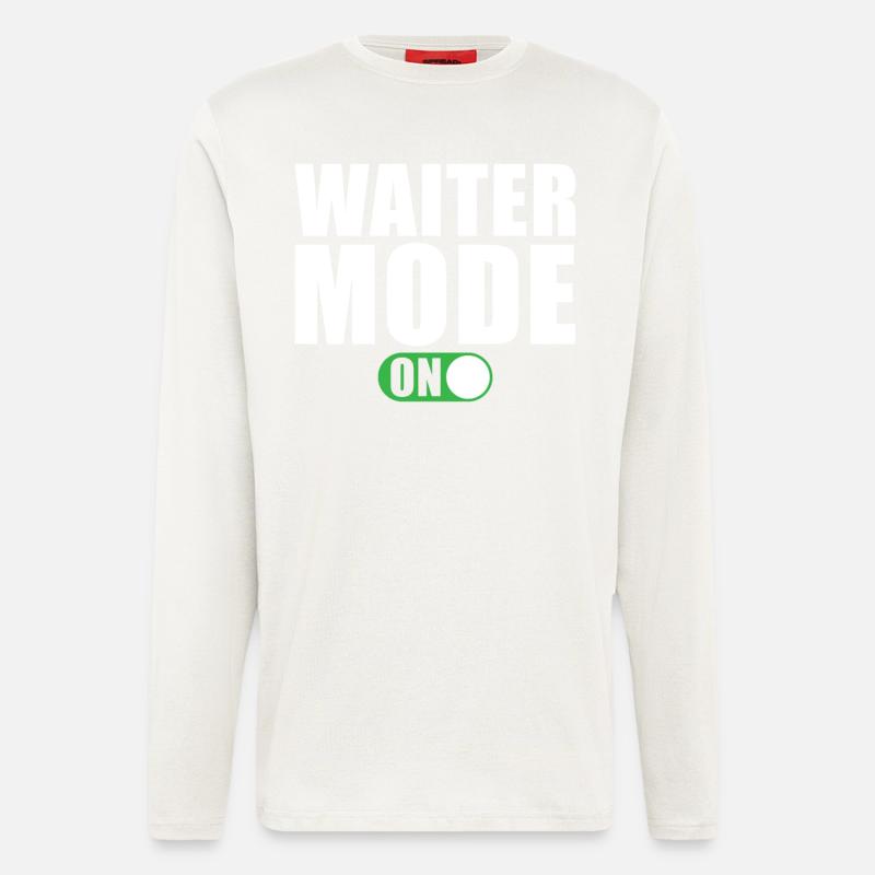 Kellner Modus Ein Bedienung Restaurant - Langarmshirt - made by SPREAD  - OFF WHITE
