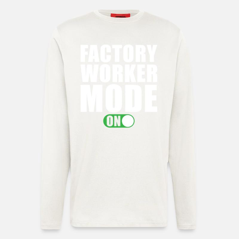 Mode Ouvrier d’usine activé - Manches longues bio décontracté fabriqué en UE - OFF WHITE