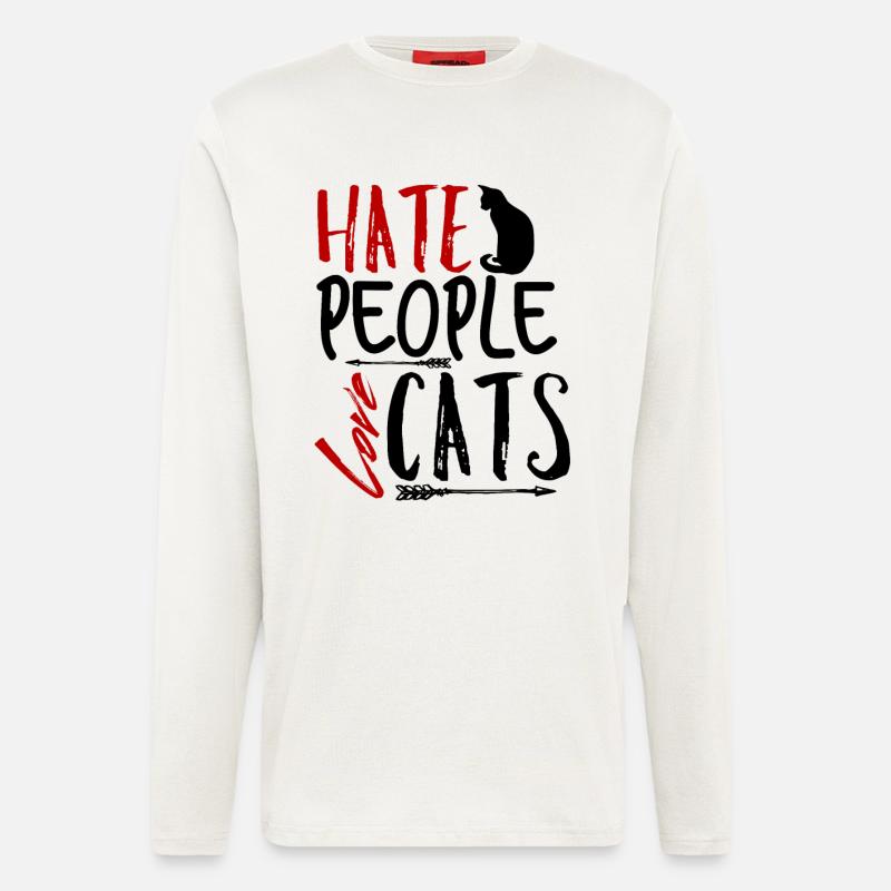 I hate cat people - Longsleeve - made by SPREAD  - OFF WHITE