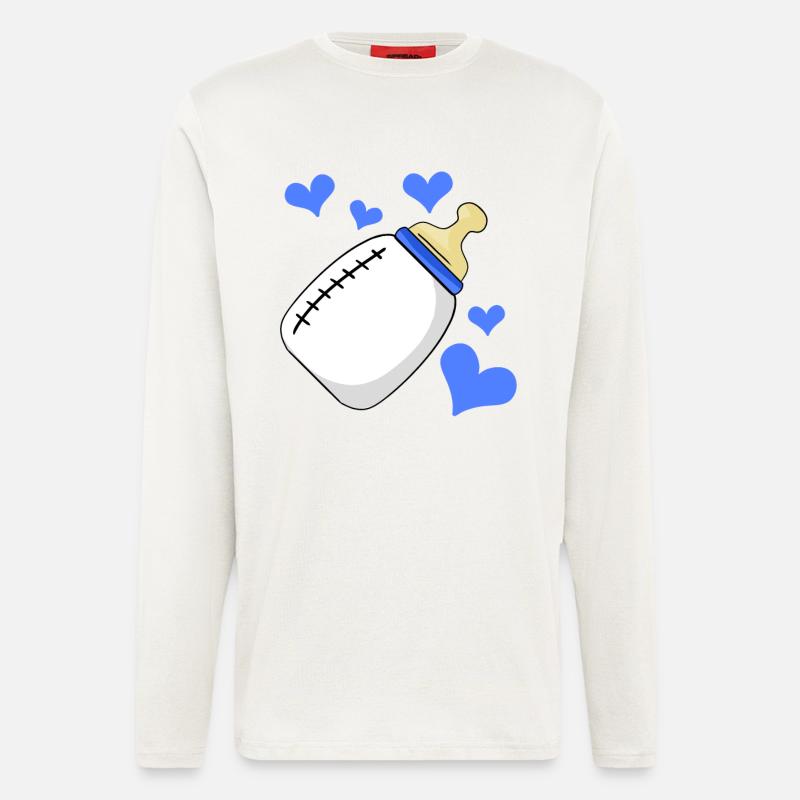 Milchflasche Junge Schwanger Geburt - Langarmshirt - made by SPREAD  - OFF WHITE
