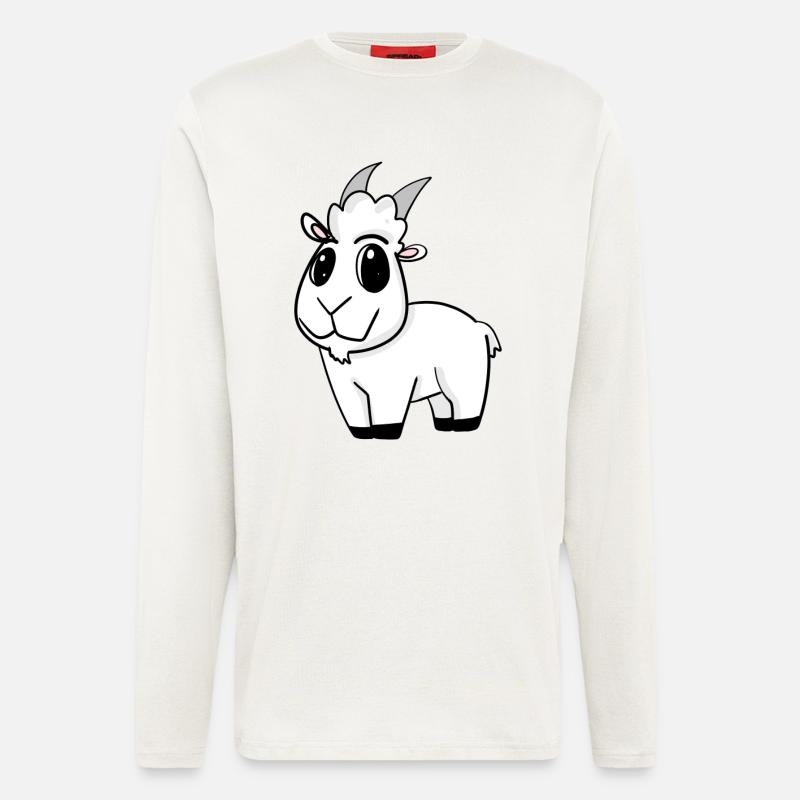 Chèvre Chèvre Buck - Manches longues bio décontracté fabriqué en UE - OFF WHITE