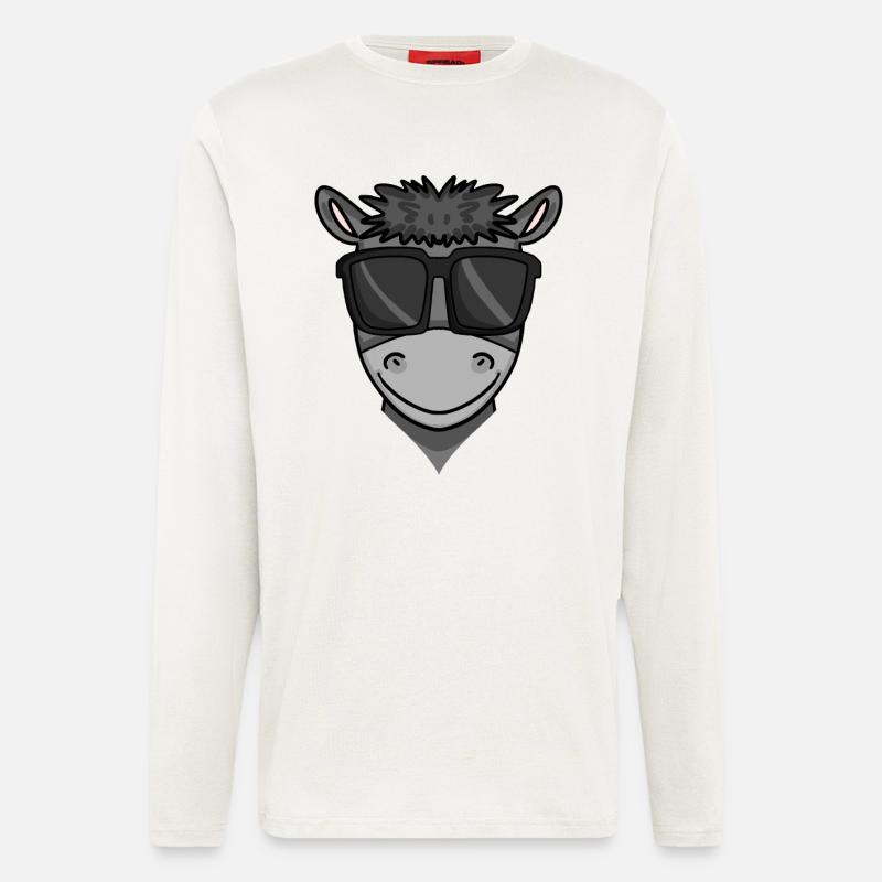 Cool donkey with sunglasses - Longsleeve - made by SPREAD  - OFF WHITE