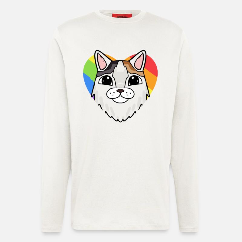 LGBT Cat Turkish Van Rainbow - Longsleeve - made by SPREAD  - OFF WHITE