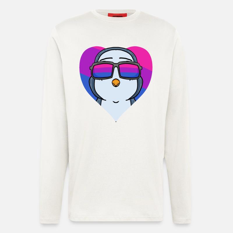 Bisexuell Pinguin Geschenk - Langarmshirt - made by SPREAD  - OFF WHITE