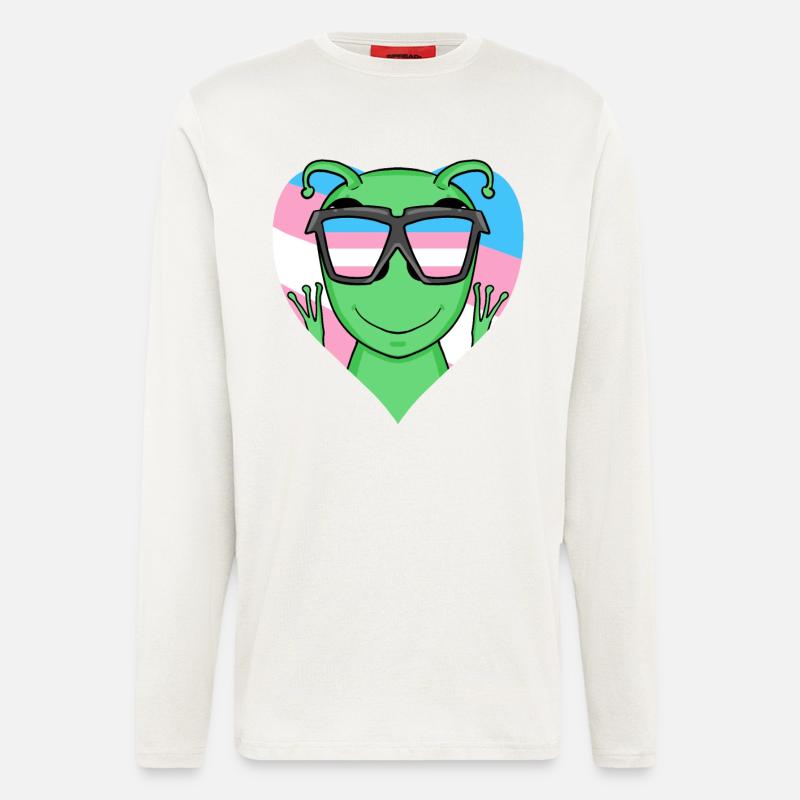 Transgender Transsexual Alien Gift - Longsleeve - made by SPREAD  - OFF WHITE