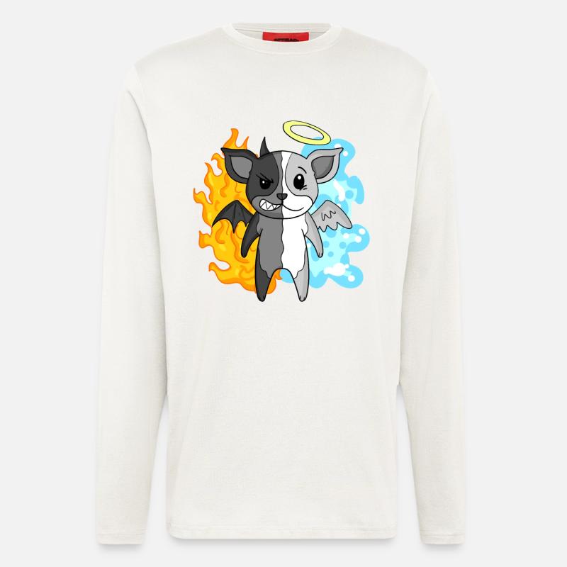 Dog Terrier - Angel and Devil - Longsleeve - made by SPREAD  - OFF WHITE