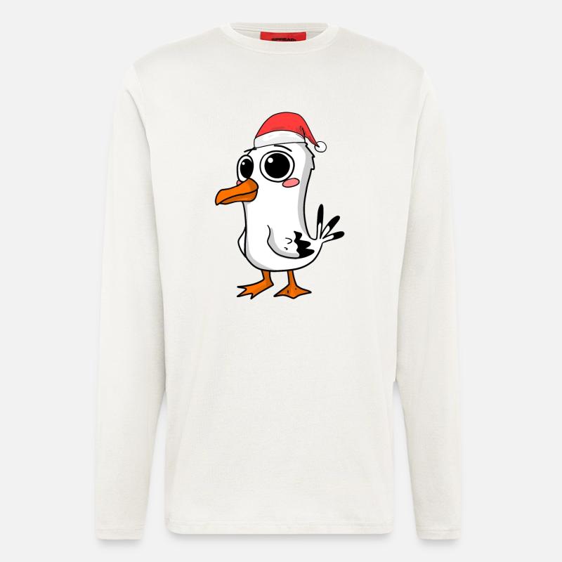 Möwe Weihnachten - Langarmshirt - made by SPREAD  - OFF WHITE