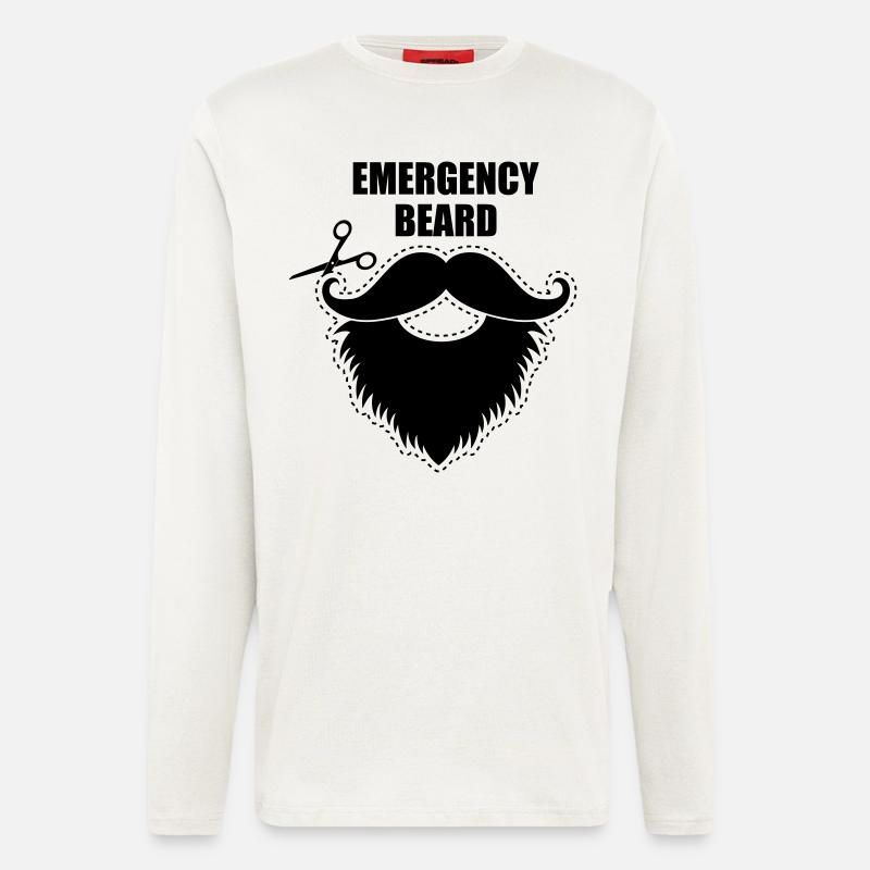 hipster beard mustache - Longsleeve - made by SPREAD  - OFF WHITE