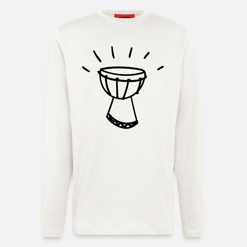 Djembe - African drum - Longsleeve - made by SPREAD  - OFF WHITE