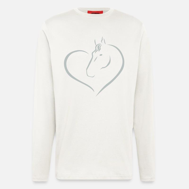 Ich liebe Pferde - Langarmshirt - made by SPREAD  - OFF WHITE