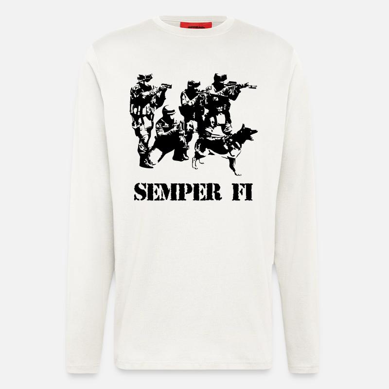 Semper Fi - Manches longues bio décontracté fabriqué en UE - OFF WHITE
