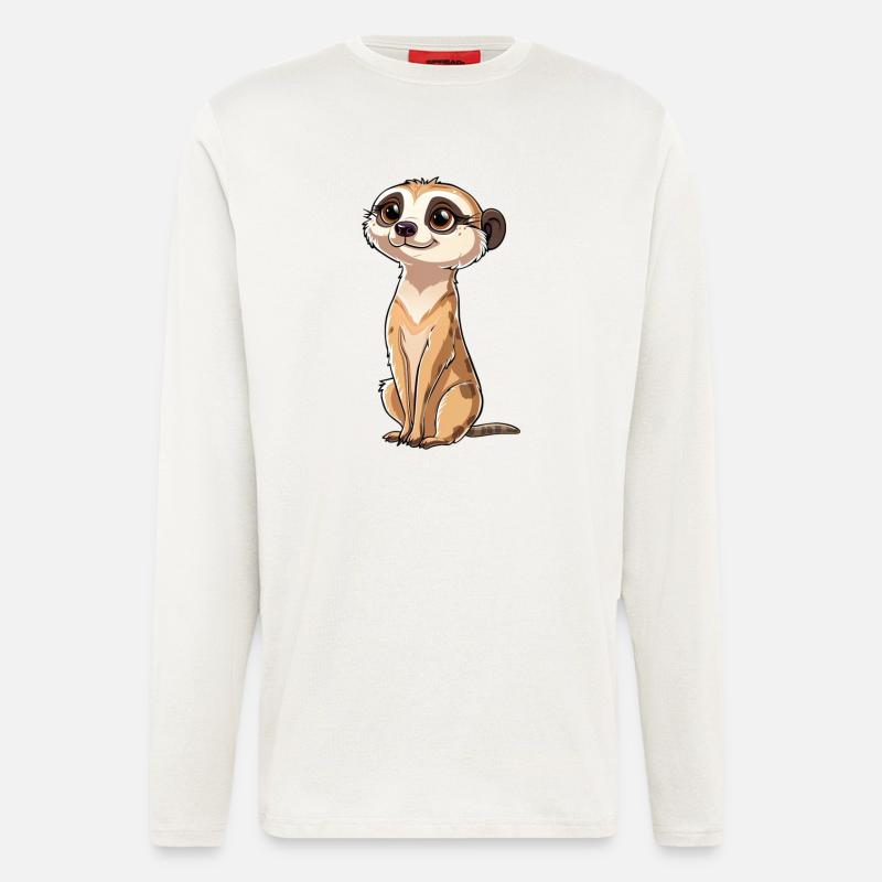 Look de suricate ludique - Manches longues bio décontracté fabriqué en UE - OFF WHITE