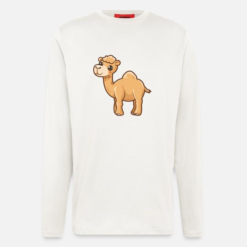Cute Smiling Alpaca Motif - Longsleeve - made by SPREAD  - OFF WHITE