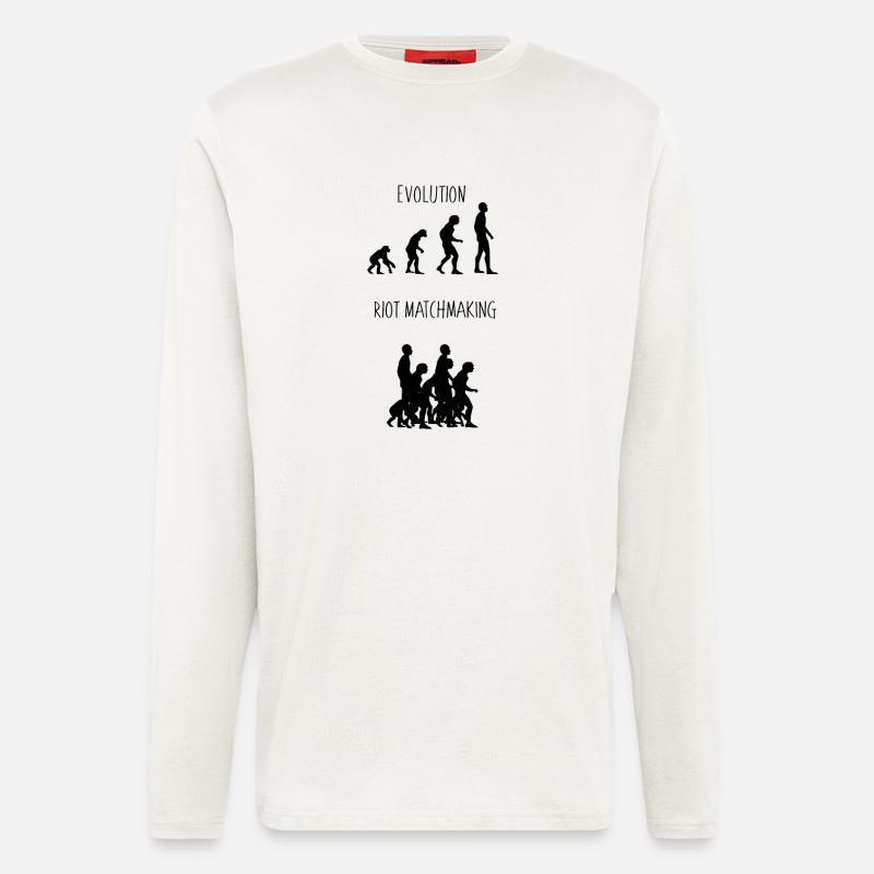 Evolution of Man Riot - Langarmshirt - made by SPREAD  - OFF WHITE