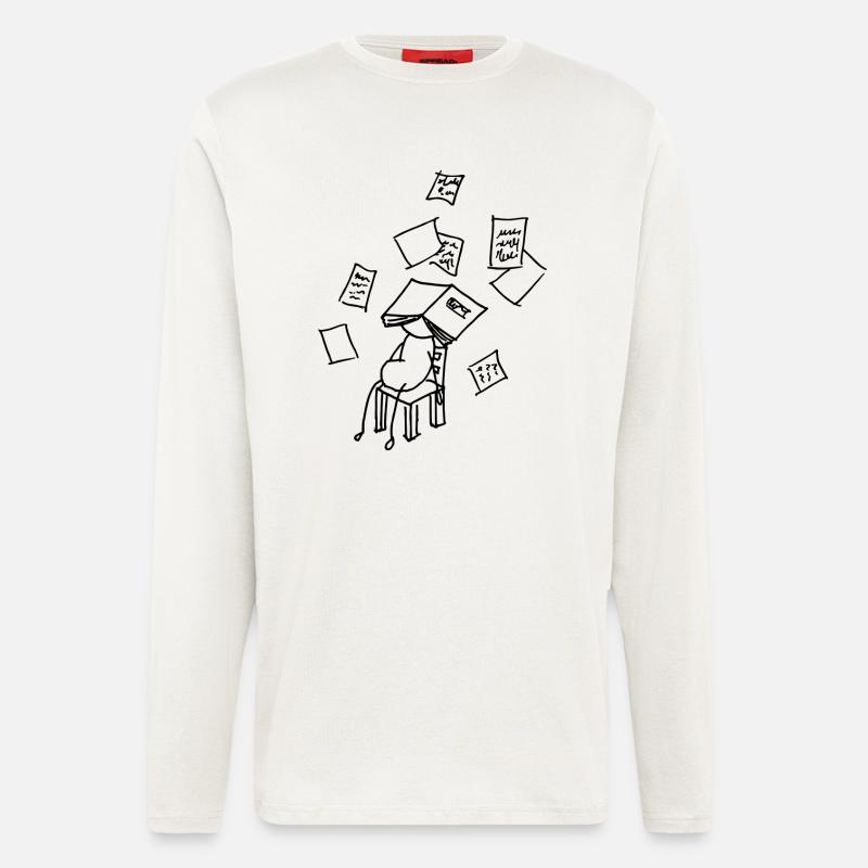 krank oder Schule - Langarmshirt - made by SPREAD  - OFF WHITE