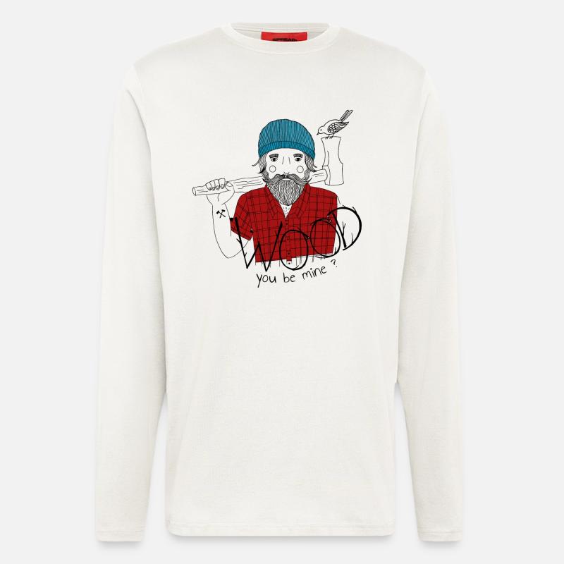 verliebter bärtiger Holzfäller Geschenk - Langarmshirt - made by SPREAD - OFF WHITE